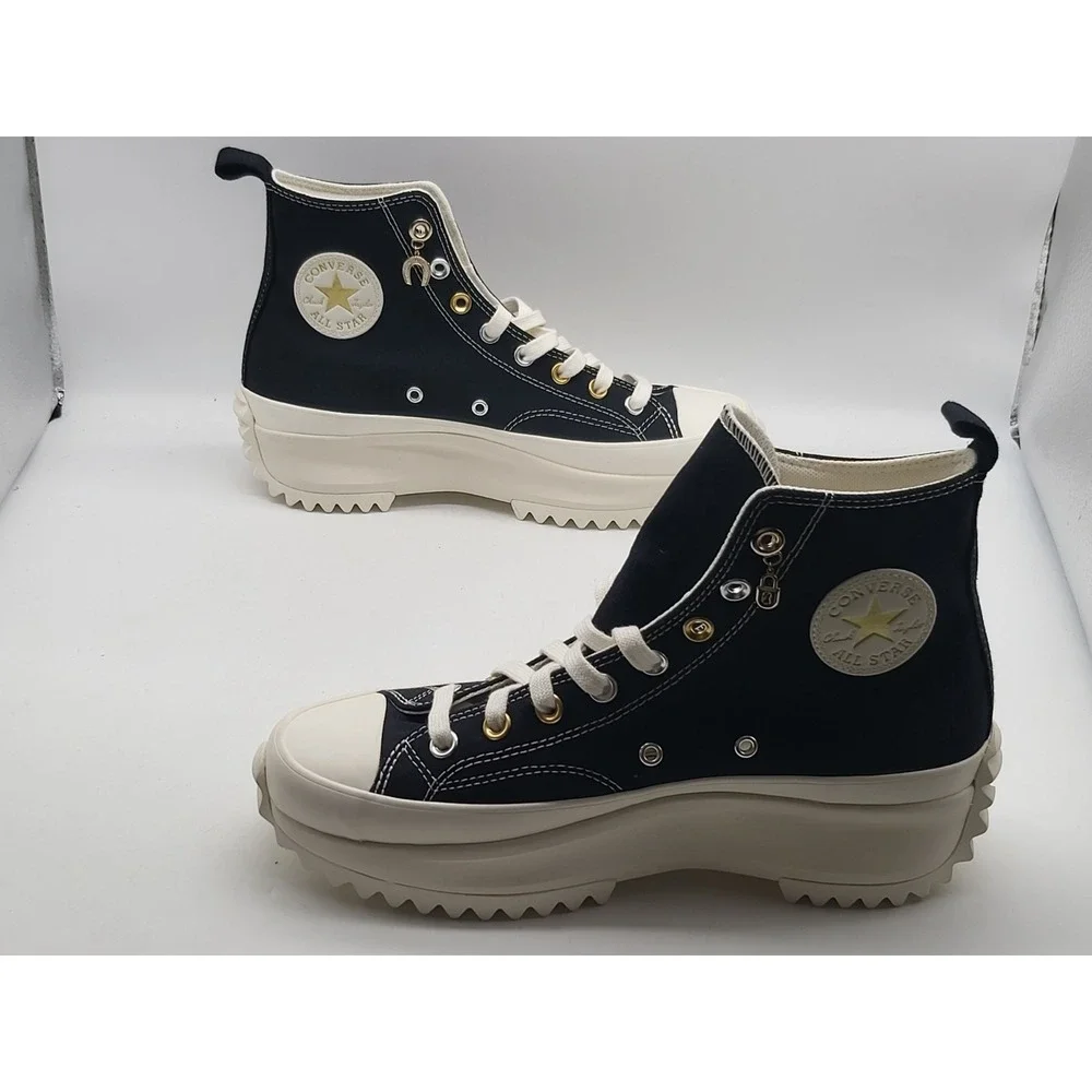 Converse‎ Run Star Hike Platform Charms Black Gold Egret Women 10.5 NWOB A13409C